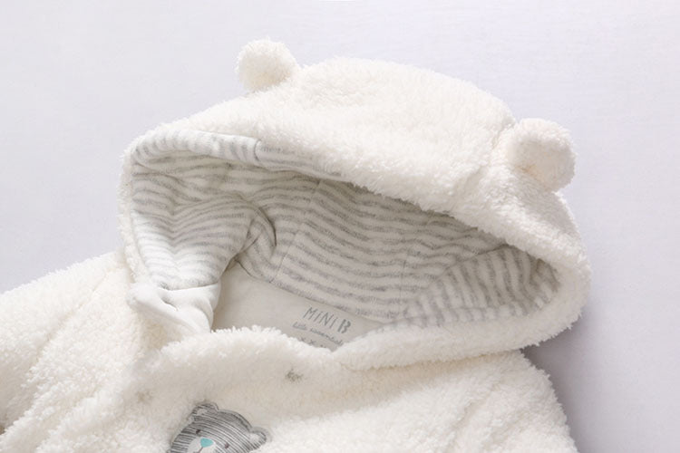 Baby clothes lamb winter cotton padded clothes baby newborn baby skin thickening climb Siamese clothes cotton